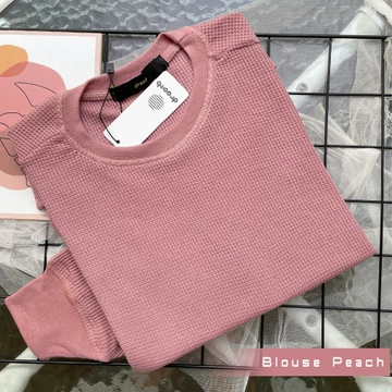 Blouse Wafle Wanita Casual Korean Look Elegan Dan Santai Setiap Hari