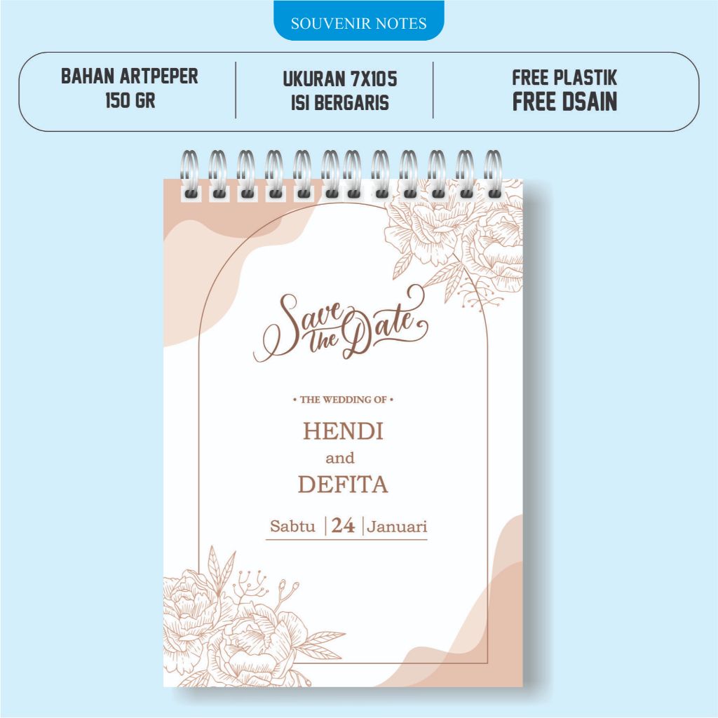 Jual ( A7 ) Souvenir Notebook Pernikahan Kekinian Ukuran Dsain Unik ...