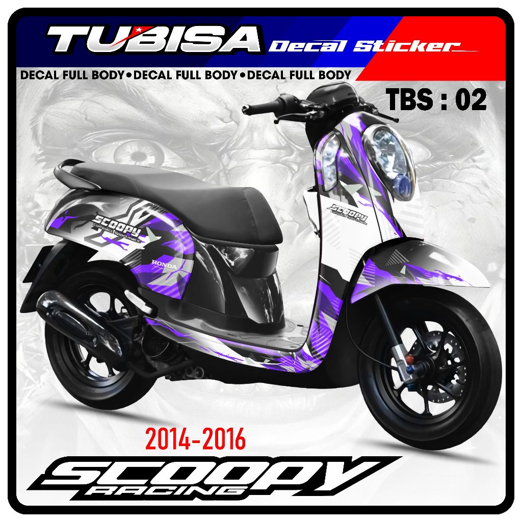Jual Stiker decal SCOOPY Fi 2014 - 2016 Premium Racing. TBS.SCP.02 ...