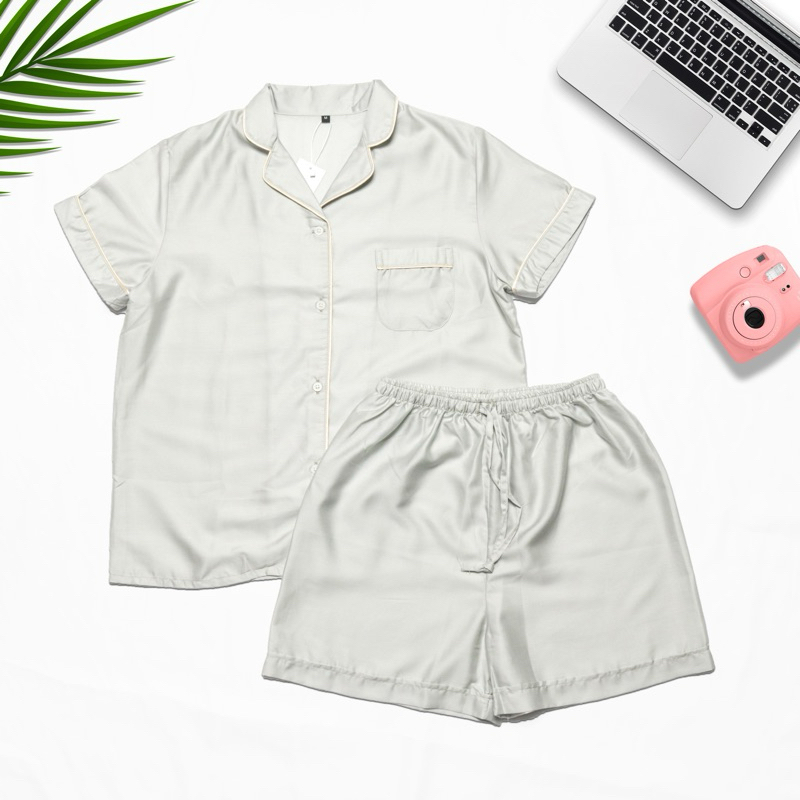 Jual Basic Pajamas set Polos Organic tansselss | Shopee Indonesia
