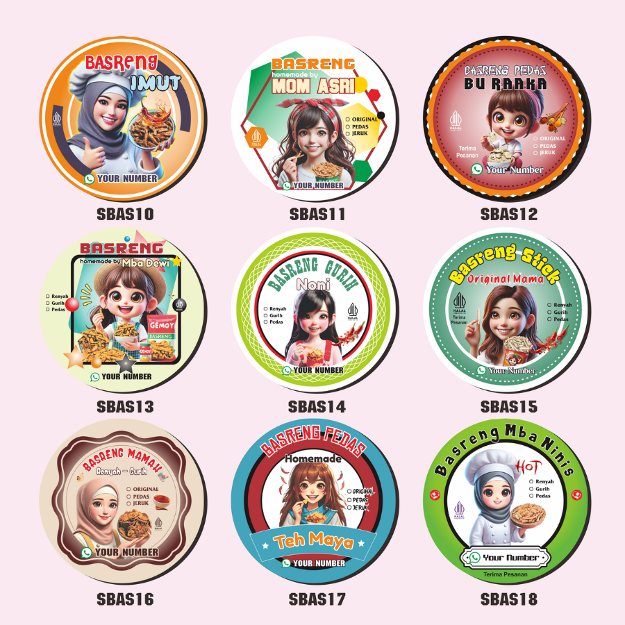 Jual 2-4 Sanrida Cetak Label Makanan Ringan Basreng Pedas Sticker Murah ...