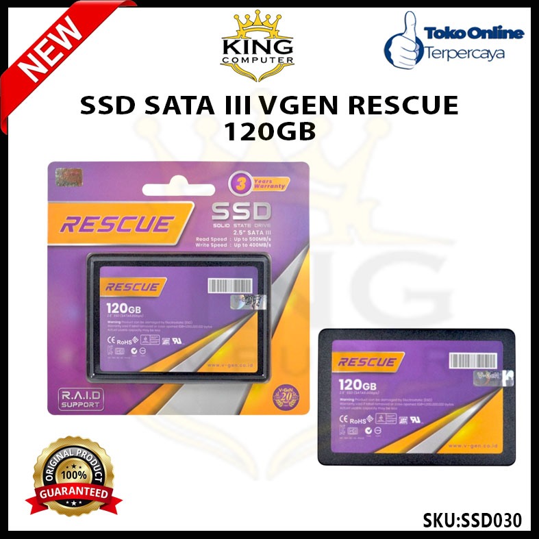 Jual SSD SATA III 120GB V-GeN RESCUE SATA 3 2.5