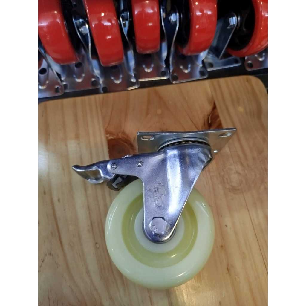 Jual RKS - Roda 4 inch Nylon putih Heavy Duty + Double bearing caster ...