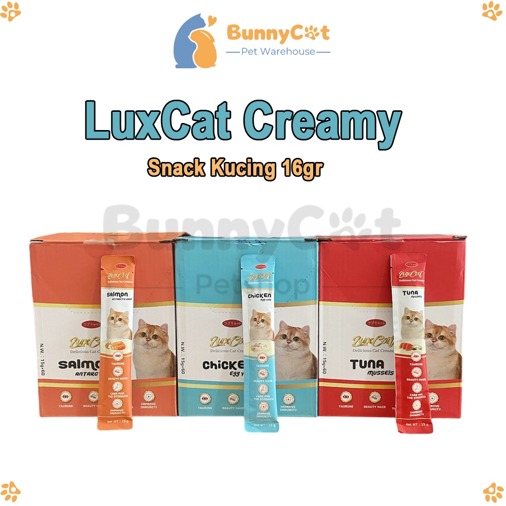 Jual SNACK KUCING LUXCAT CREAMY ALL VARIAN 15 GR | Shopee Indonesia