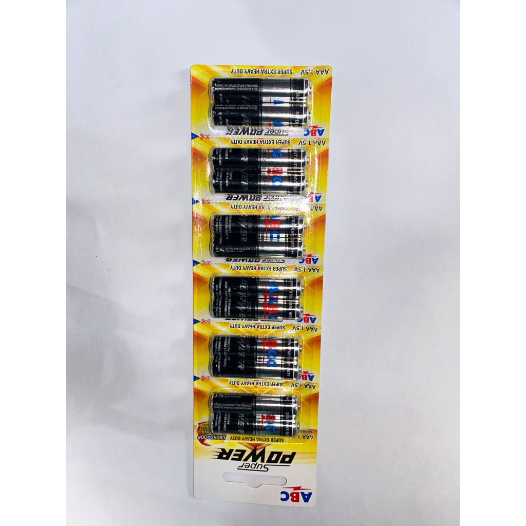 Jual Batre ABC Super Power A3 AAA Hitam Renceng R03 1,5Volt | Shopee ...