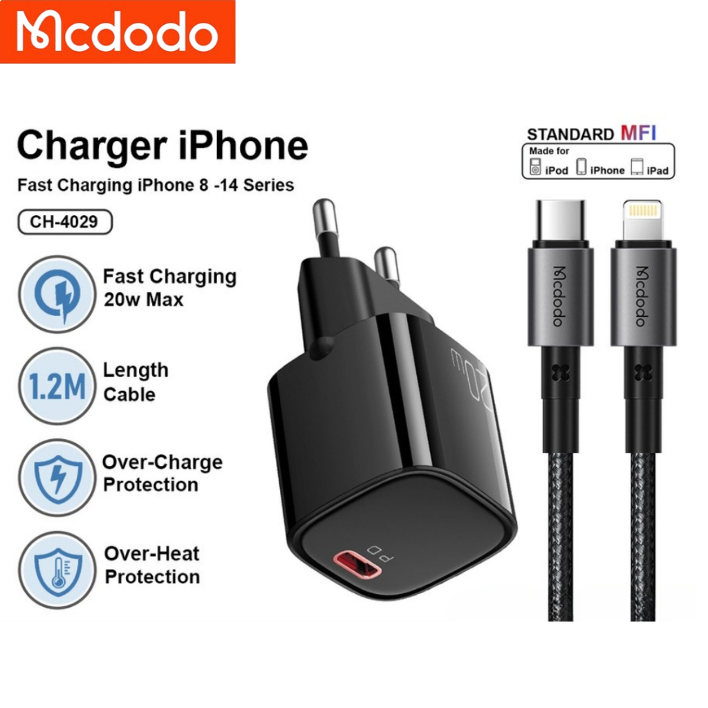 Cavo MCDODO Type-C 20W Ricarica Rapida Per IPhone 14 13 12 11 Pro Max - Nylon Intrecciato 1,8m - Foto 2