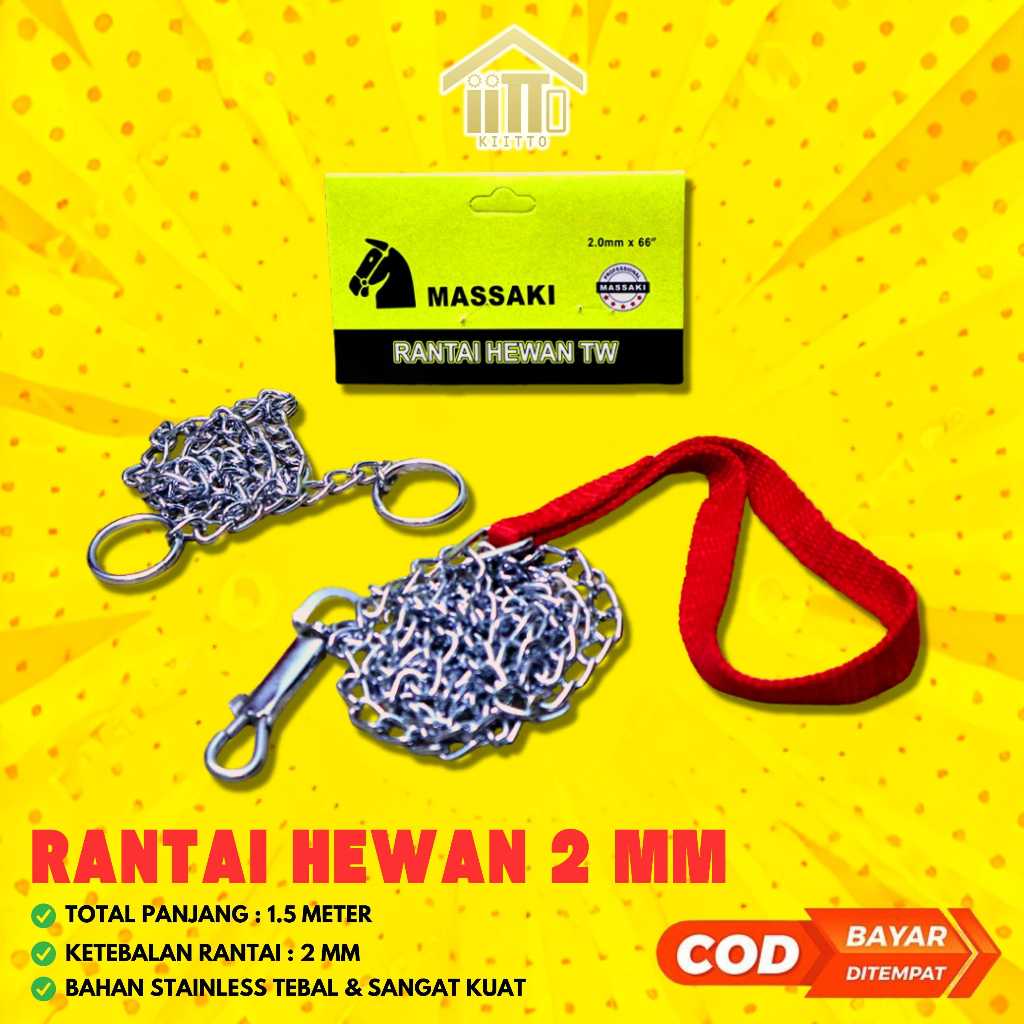 Jual RANTAI ANJING / RANTAI HEWAN STAINLESS 2 MM x 1,5 METER / RANTAI ...