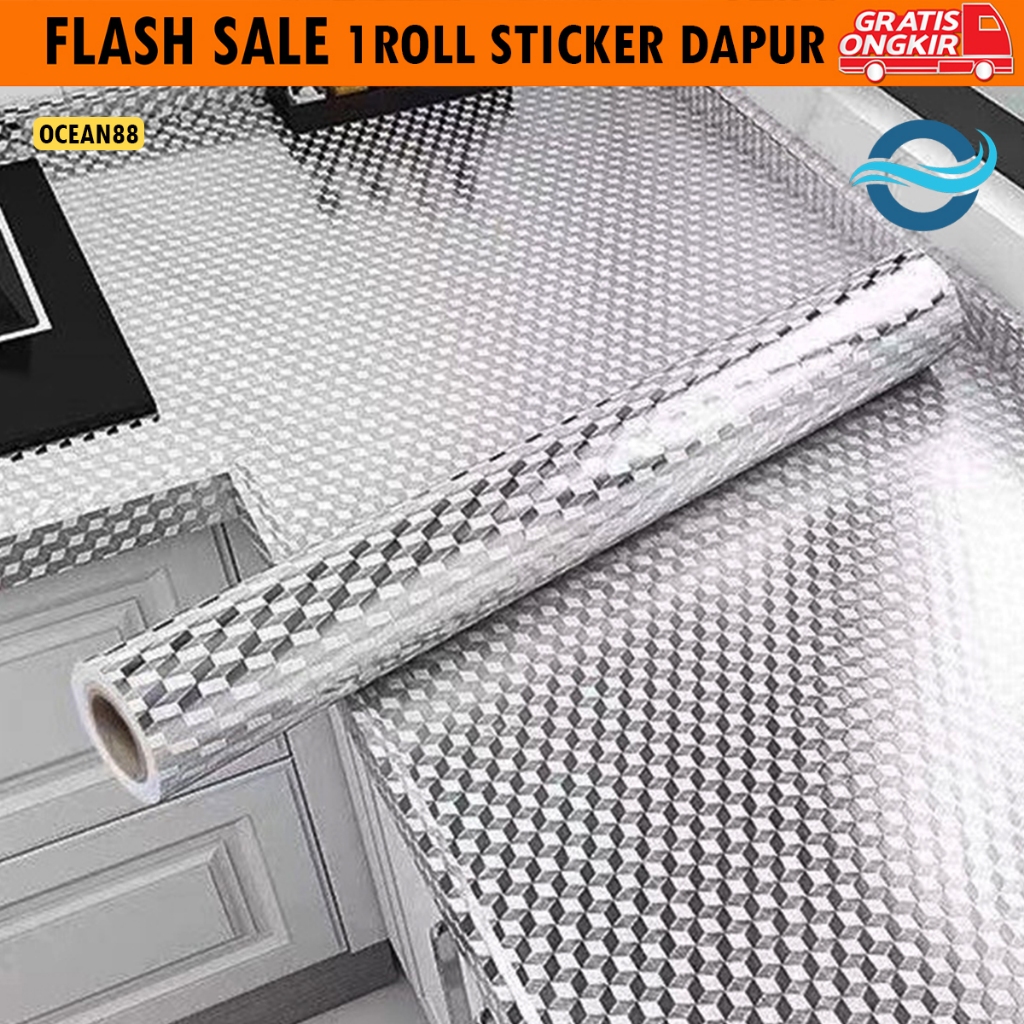 Jual Stiker kompor anti minyak/Stiker aluminium foil tahan api panjang ...