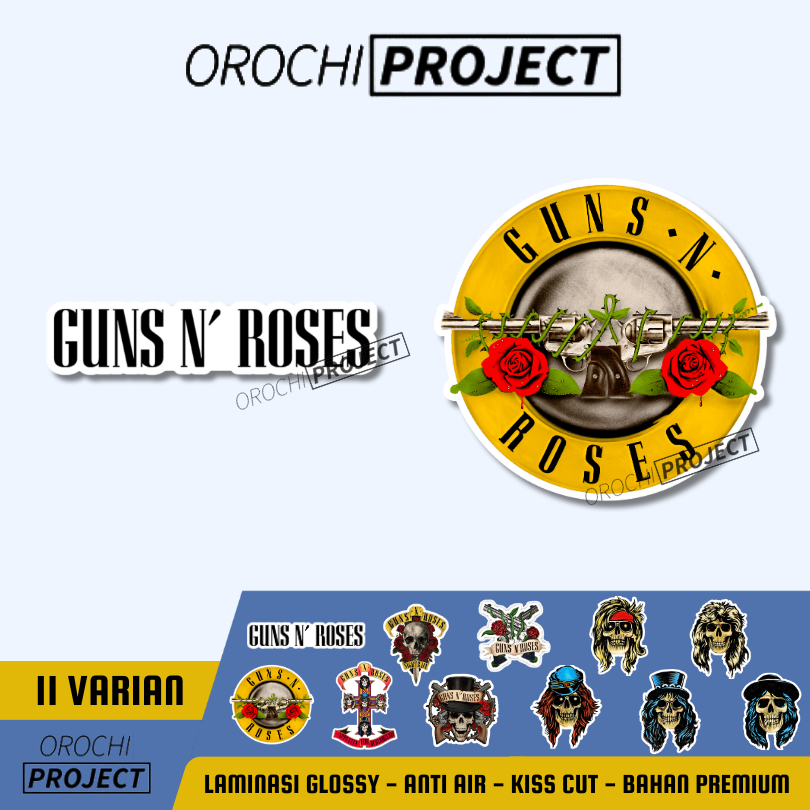 Jual Sticker Stiker Brand Logo Band Music Metal GUNS N ROSES Vinyl ...