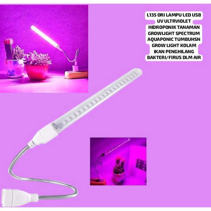 Jual L135 ORI LAMPU LED USB UV ULTRAVIOLET HIDROPONIK TANAMAN GROWLIGHT ...