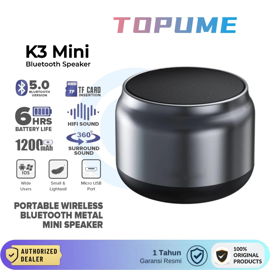 Jual K3 Mini Wireless Portable Bluetooth Speaker HiFi with Mic Heavy ...