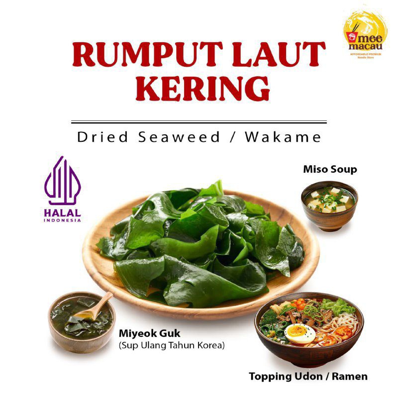 Jual TERMURAH! Wakame Rumput Laut Kering Dry Seaweed Miyeok Guk Miso ...