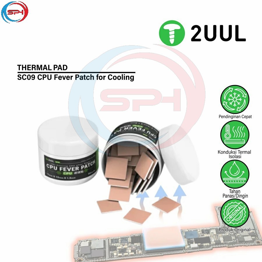 Jual 2UUL SC09 CPU Fever Patch for Cooling CPU After Repair Thermal Pad ...