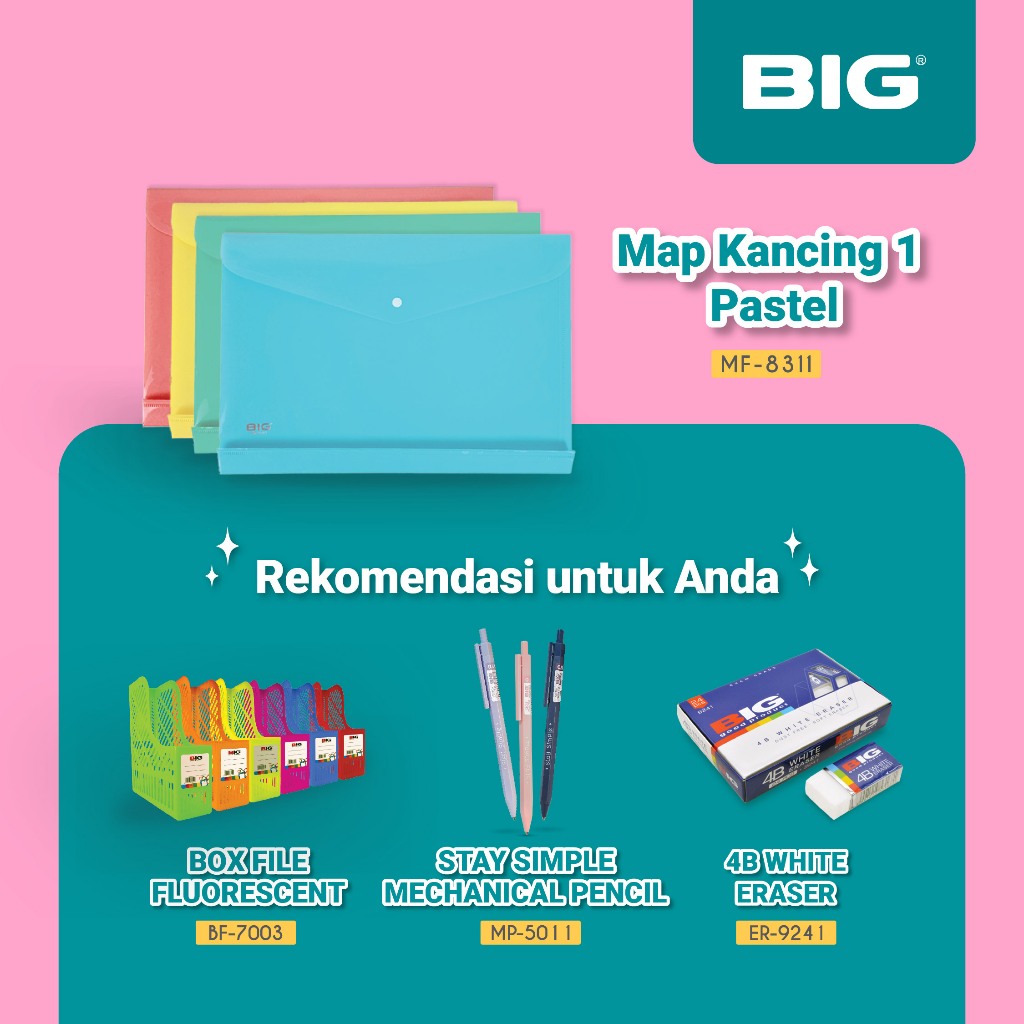 Jual 1 Pcs BIG Map Kancing 1 F4 Pastel Folio Plastik Dokumen Punggung ...
