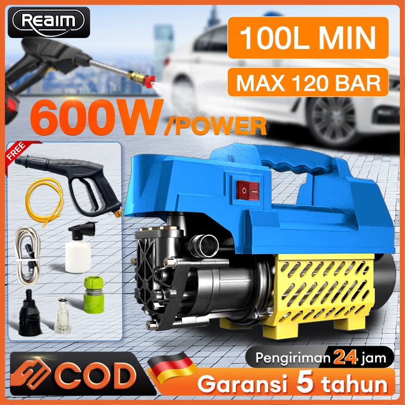 Jual Reaim 450Bar 600W Jet Cleaner Air High Pressure Washer Alat Cuci ...