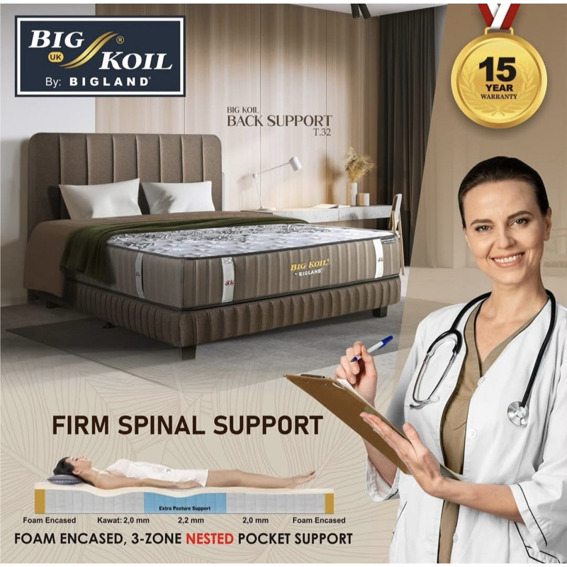 Jual ( Pre Order ) SPRINGBED PER POCKET BIGKOIL BACK SUPPORT T32CM ...
