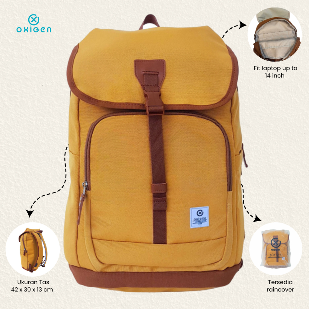 Jual Oxigen Clea Tas Ransel Laptop Wanita Polyester Backpack Free ...