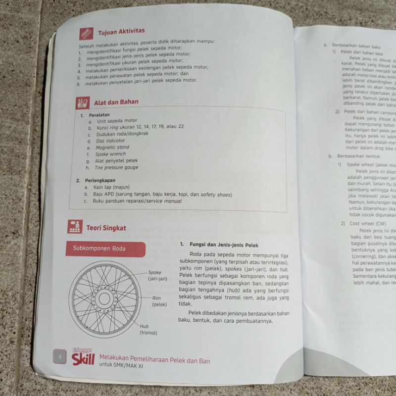 Jual Buku Kerja Skill Teknik Sepeda Motor Melakukan Pemeliharaan Pelek ...