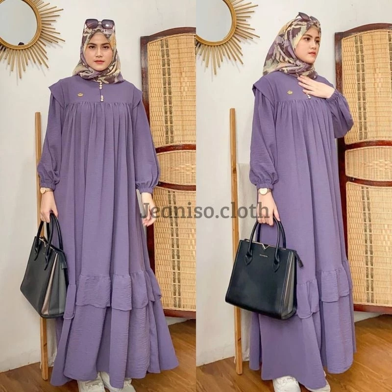 Gamis Muslim Kalla Crinkle Airflow Premium Jumbo