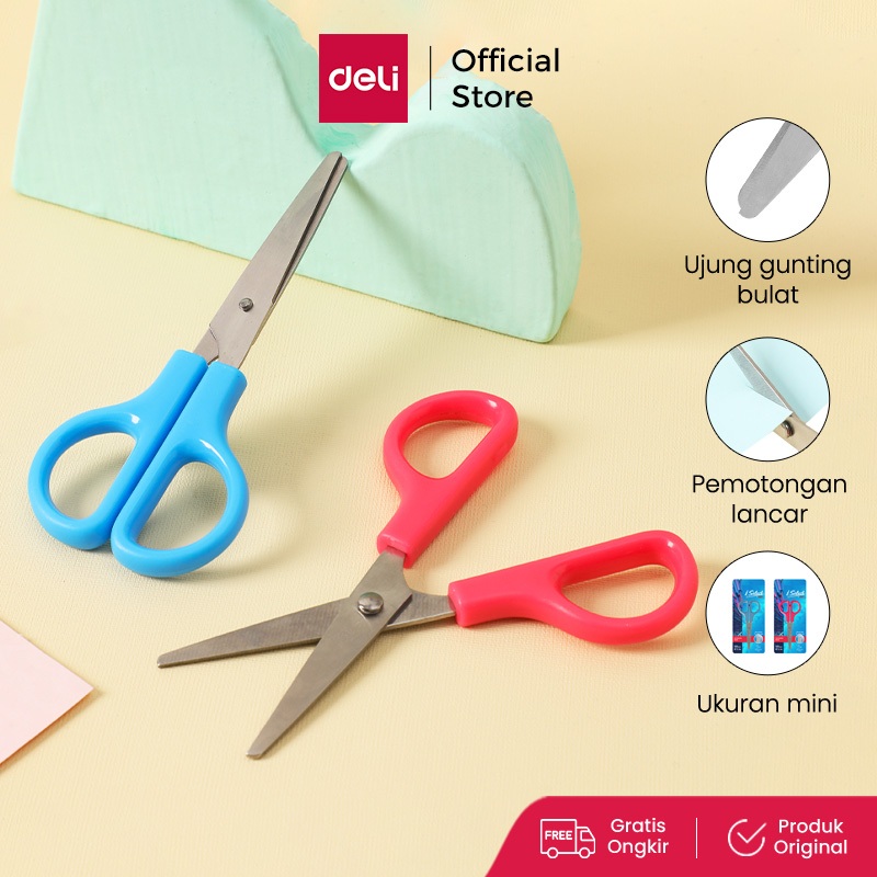 Jual Deli I-Select Gunting / School Scissors Ujung Bulat E6020 | Shopee ...
