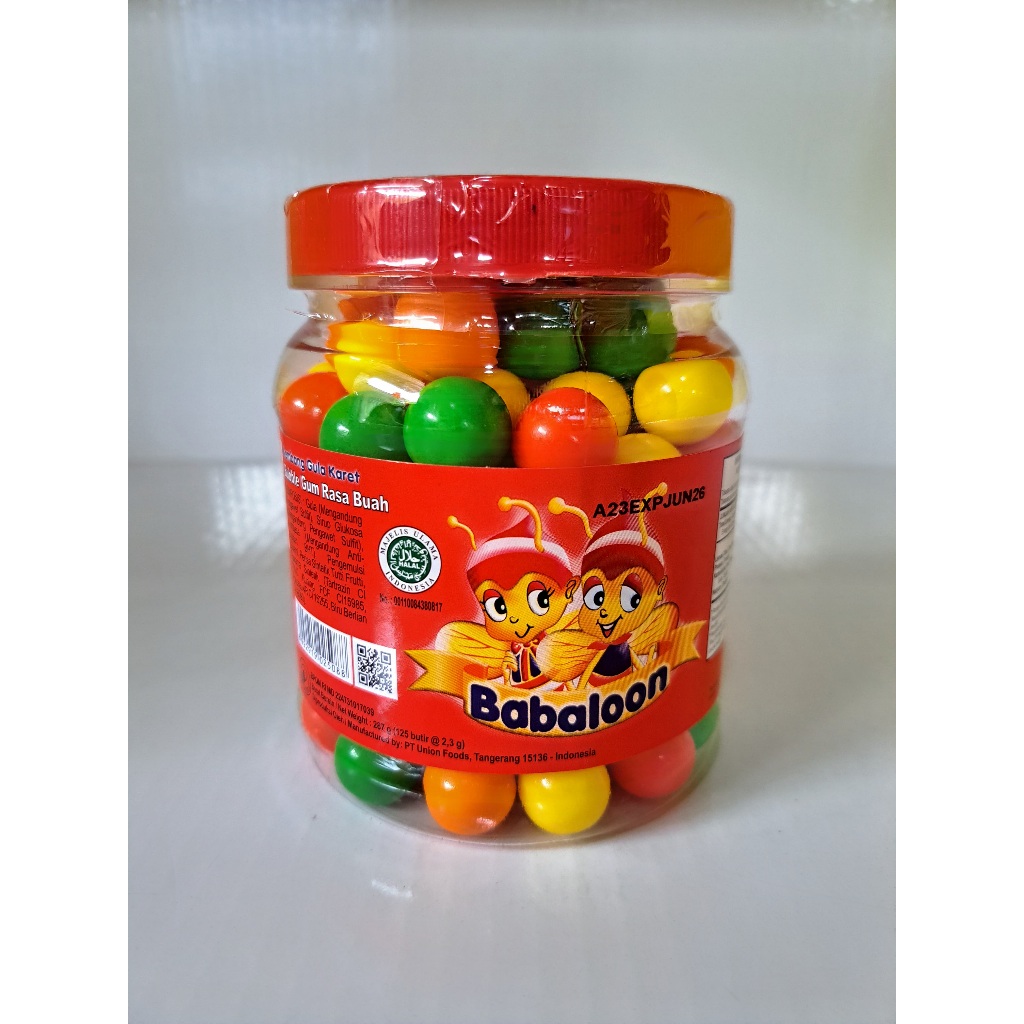 Jual Babalon permen karet / bubblegum rasa buah 1 ples isi 125 butir ...