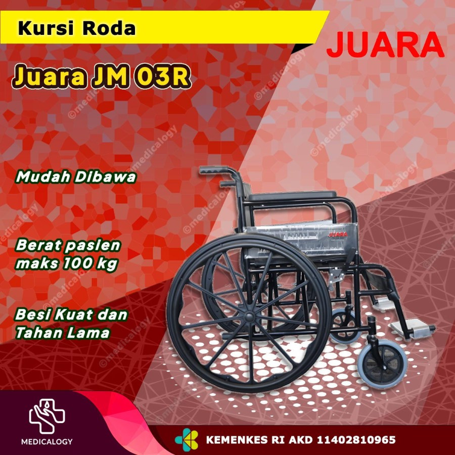Jual Kursi Roda Standar Velg Racing Merk Juara Type JM 03R | Shopee ...
