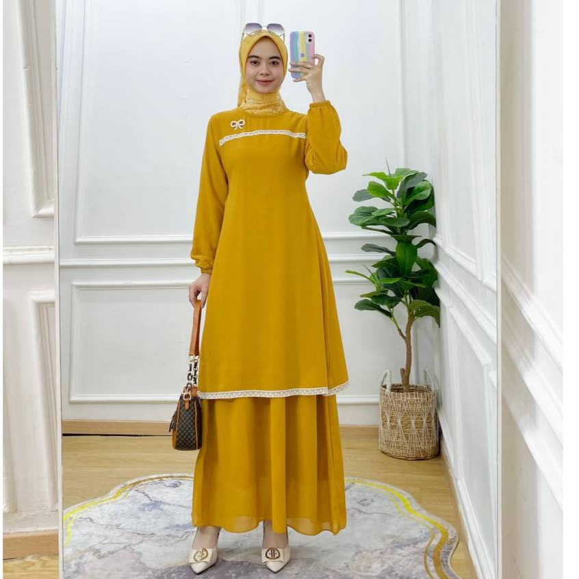 Jual LAYLA GAMIS MALAYSIA CERUTY 2 LAYER RENDA PUTIH-GAMIS MALAYSIA ...