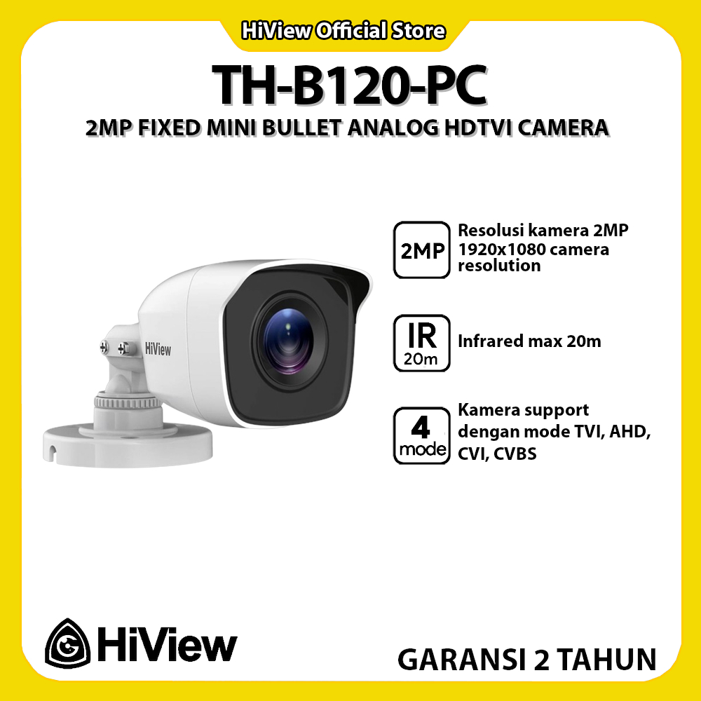HIVIEW TH-B120-PC 2MP FIXED MINI BULLET ANALOG HDTVI CAMERA