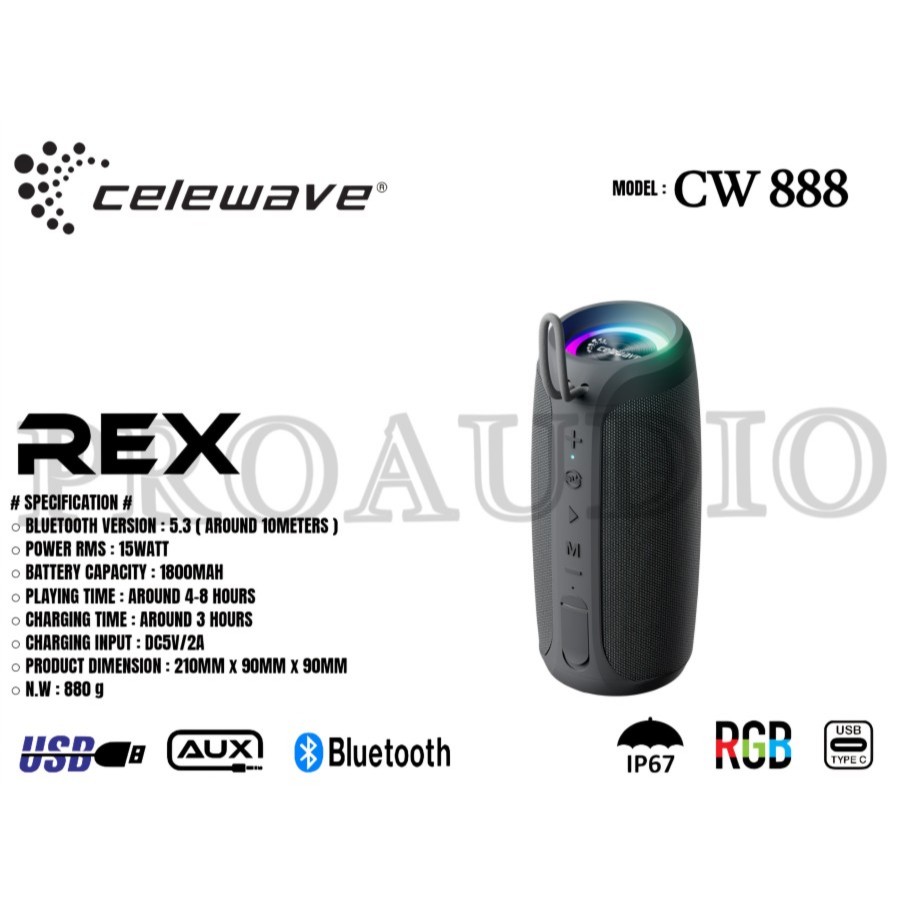 Jual SPEAKER PORTABLE CELEWAVE CW888 REX / CW 888 REX / CELEWAVE CW-888 ...