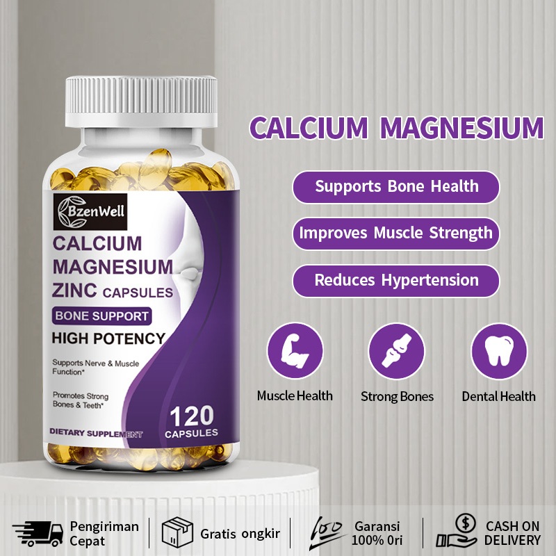 Jual BzenWell Calcium Magnesium Zinc Capsules with Vitamin D3 & Citric ...