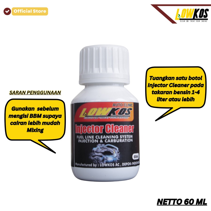 Jual Lowkos injektor cleaner Tuang Tangki 60 Ml | Shopee Indonesia