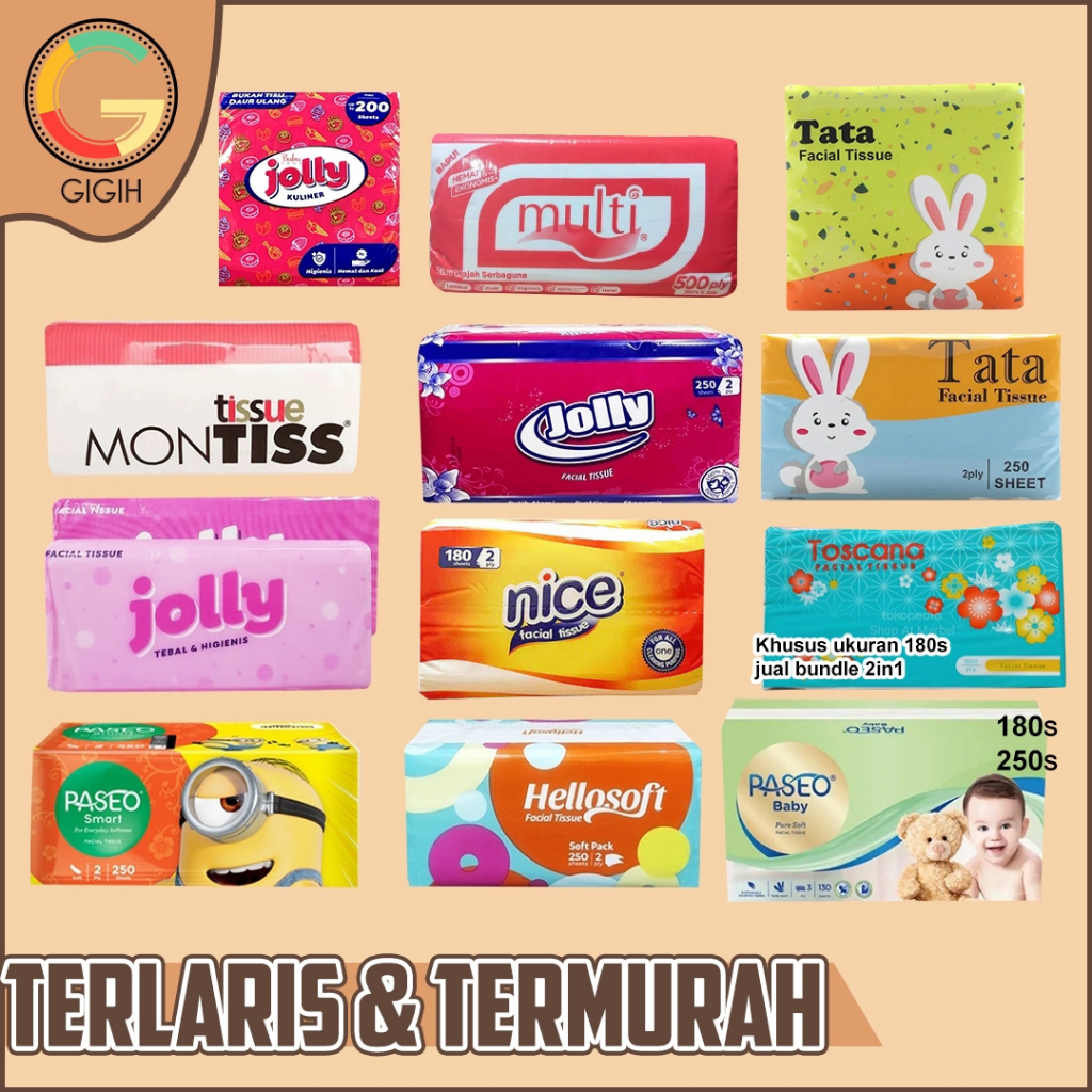 Jual TISU WAJAH / TISU PEMBERSIH WAJAH MURAH ISI 150 - 250 SHEET