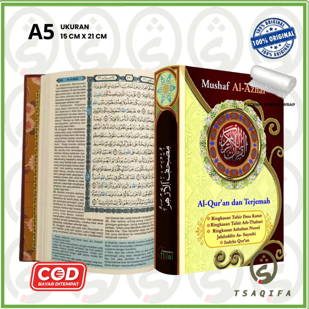 Jual Al Quran AL AZHAR A5 HC Terjemah dan di lengkapi Ringkasan Tafsir ...
