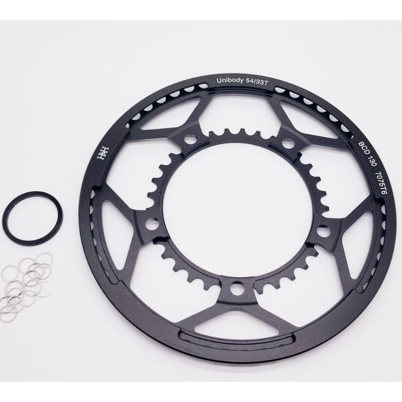 Jual Chainring DUO chainring H&H original bcd 130 54/33 T unibody cnc ...