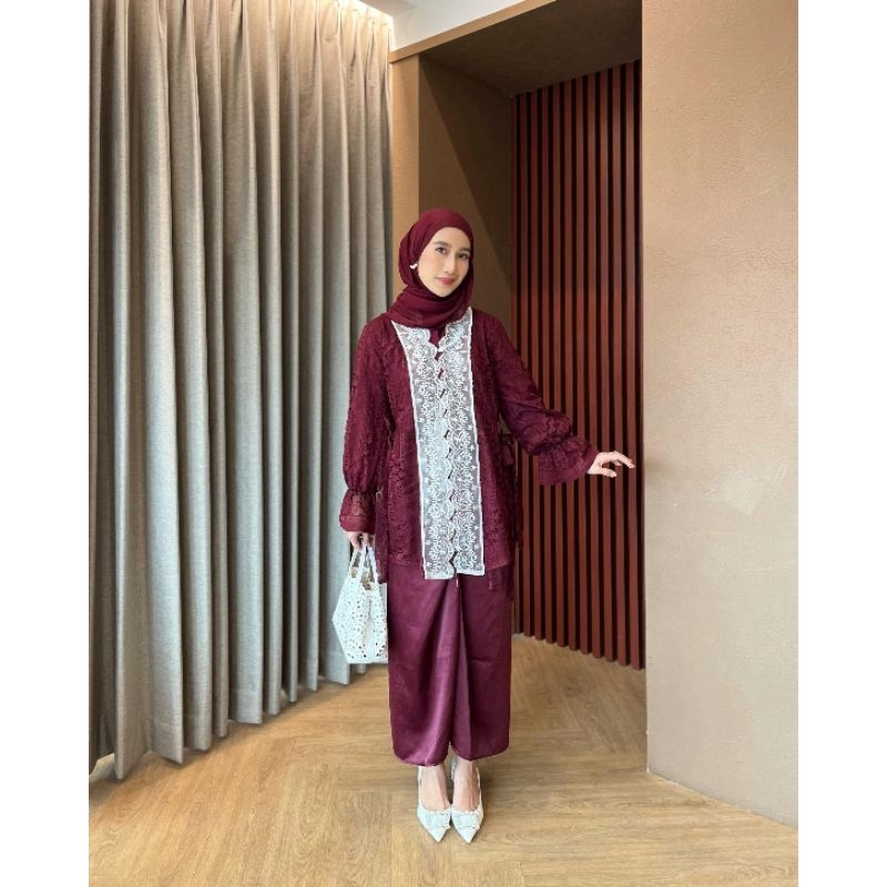 Jual daniya set outer rok lilit by alna official / outer brokat / rok ...