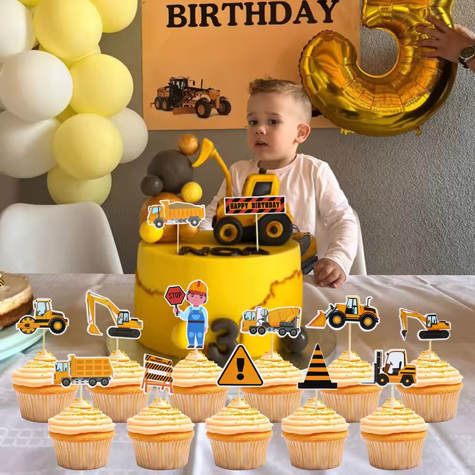 Jual Cake Topper Excavator Buldoser Bentuk Konstruksi Mainan Dekorasi ...