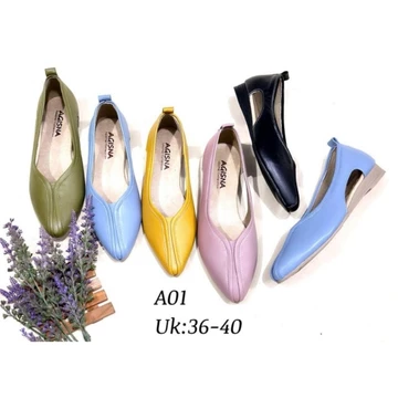 Sepatu Flat Wanita Kulit Sapi Asli Sukaregang Garut Sepatu Kasual Warna Cantik Berkualitas
