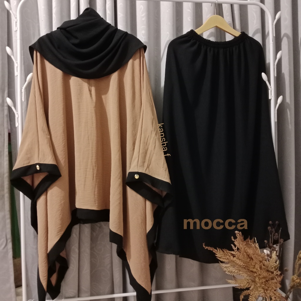 Jual one set zihara abaya tunik set rok free pashmina matt crinkle ...