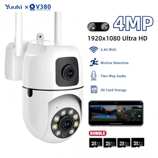 [Garansi 1 Tahun] V380 Pro Outdoor CCTV Dual Lens Dual Screen Full HD PTZ View Waterproof Night Vision Jarak Jauh HP