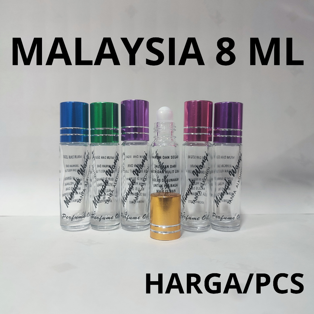 Jual (1PCS) BOTOL MALAYSIA 8ML KEMASAN BOTOL ROLL ON UNTUK PARFUM OLES ...