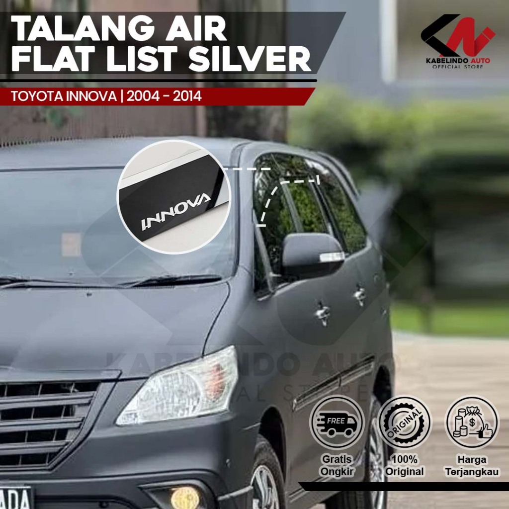 Jual Talang Air Pintu Mobil Toyota Innova 2004 - 2014 Model Flat Rata 4 ...