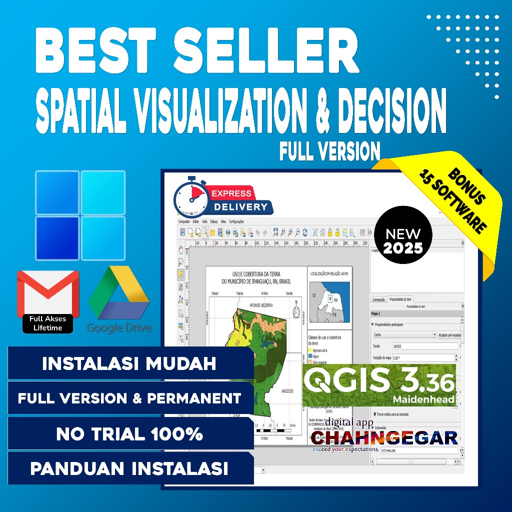 Jual QGIS 3.36.2 Full Software spatial visualization & decision making ...