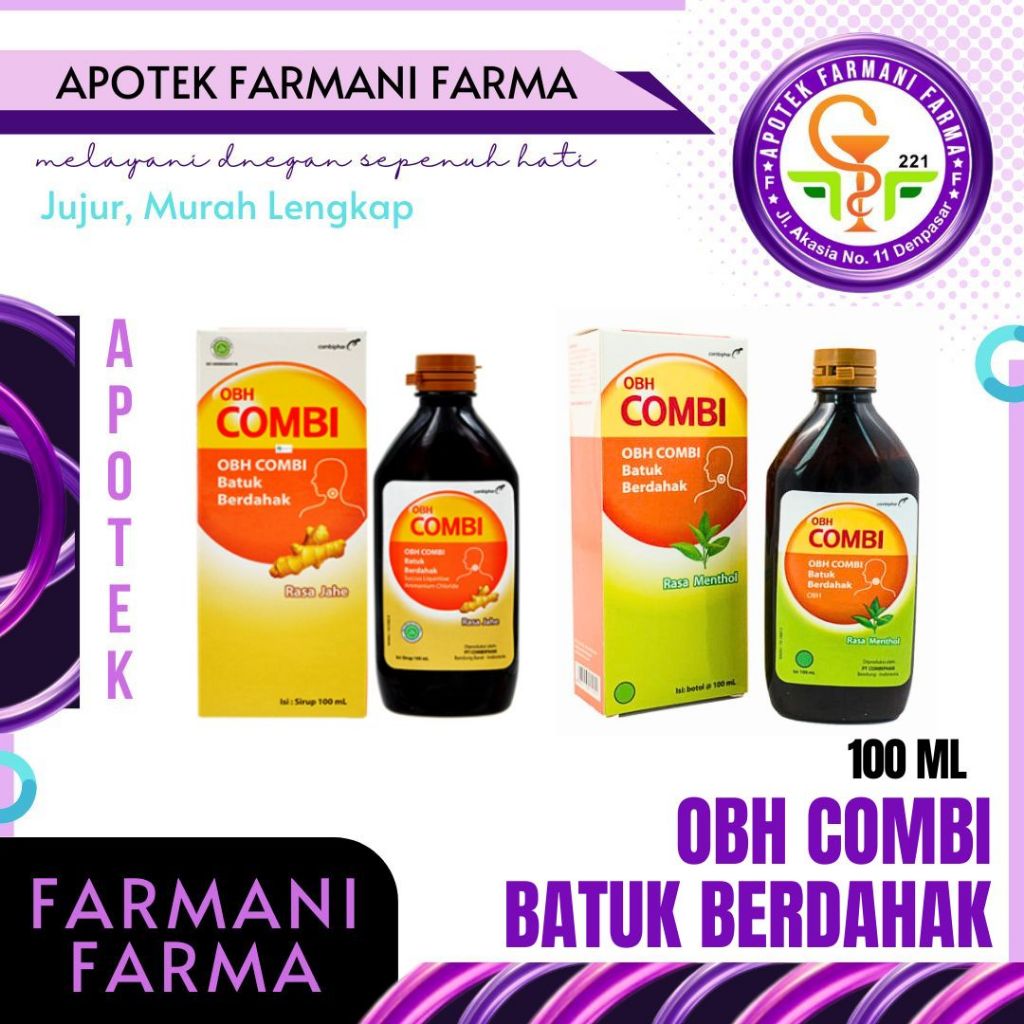 Jual OBH COMBI BATUK BERDAHAK DEWASA 100ML / RASA MENTHOL / RASA JAHE ...