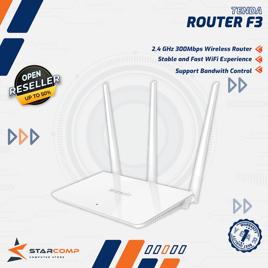 Jual Tenda F3 Wireless 300Mbps 3 Antenna Network Router Extender Easy ...