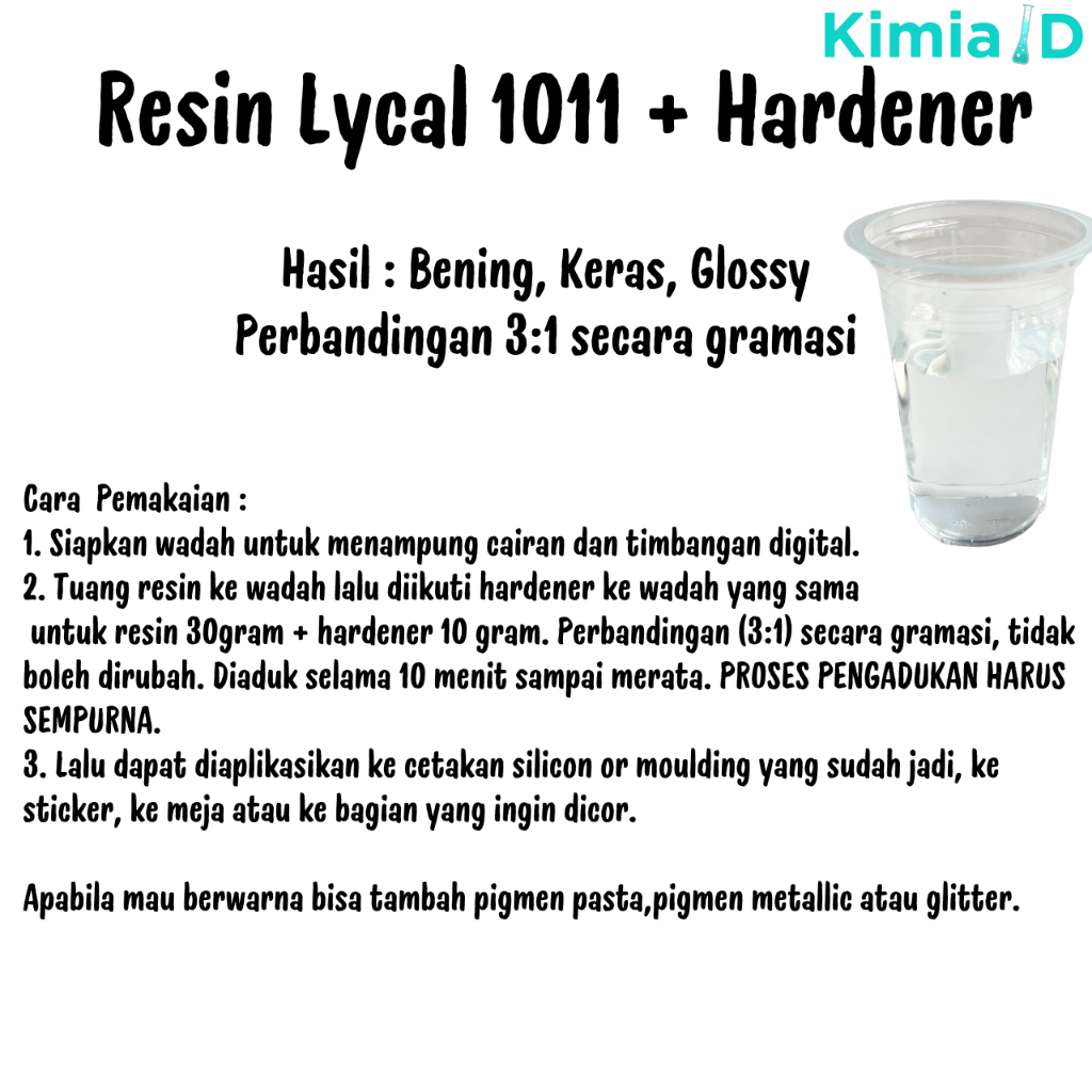 Jual Resin Bening Lycal Keras 1011 500 Gram - Resin Lical Bening 375 ...
