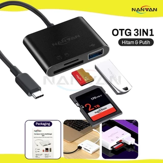 NANVAN Otg Type C For Baca Dan Copy Memori Sd/Tf Card/Flashdisk/Keyboard/Mouse Dari/ke Hp/Komputer