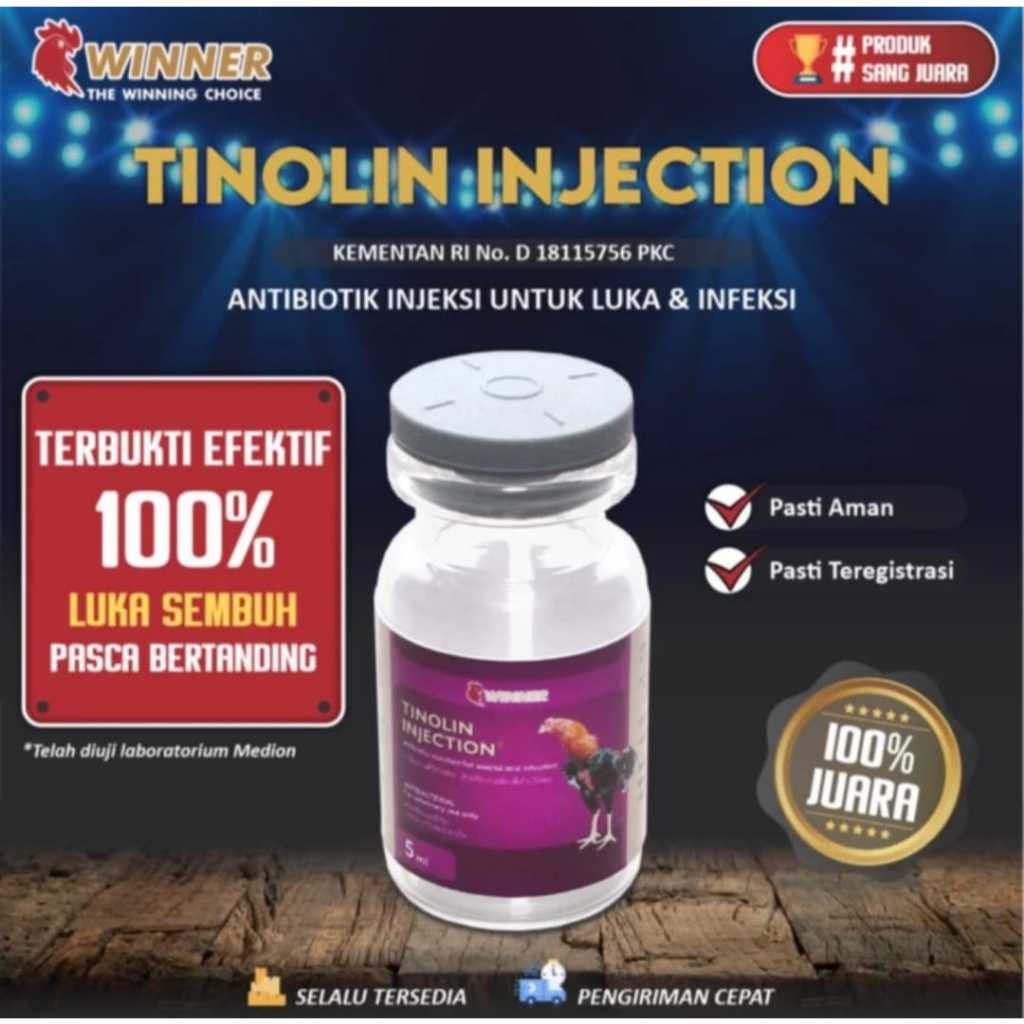 Jual TINOLIN 5ml WINNER MEDION INJECTION SUNTIK OBAT AYAM ANTIBIOTIK ...