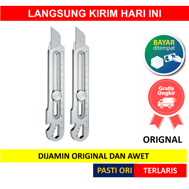 Jual [ CUTTER STAINLESS ] Cutter Pisau Tajam Besar Kater Baja Stainless ...