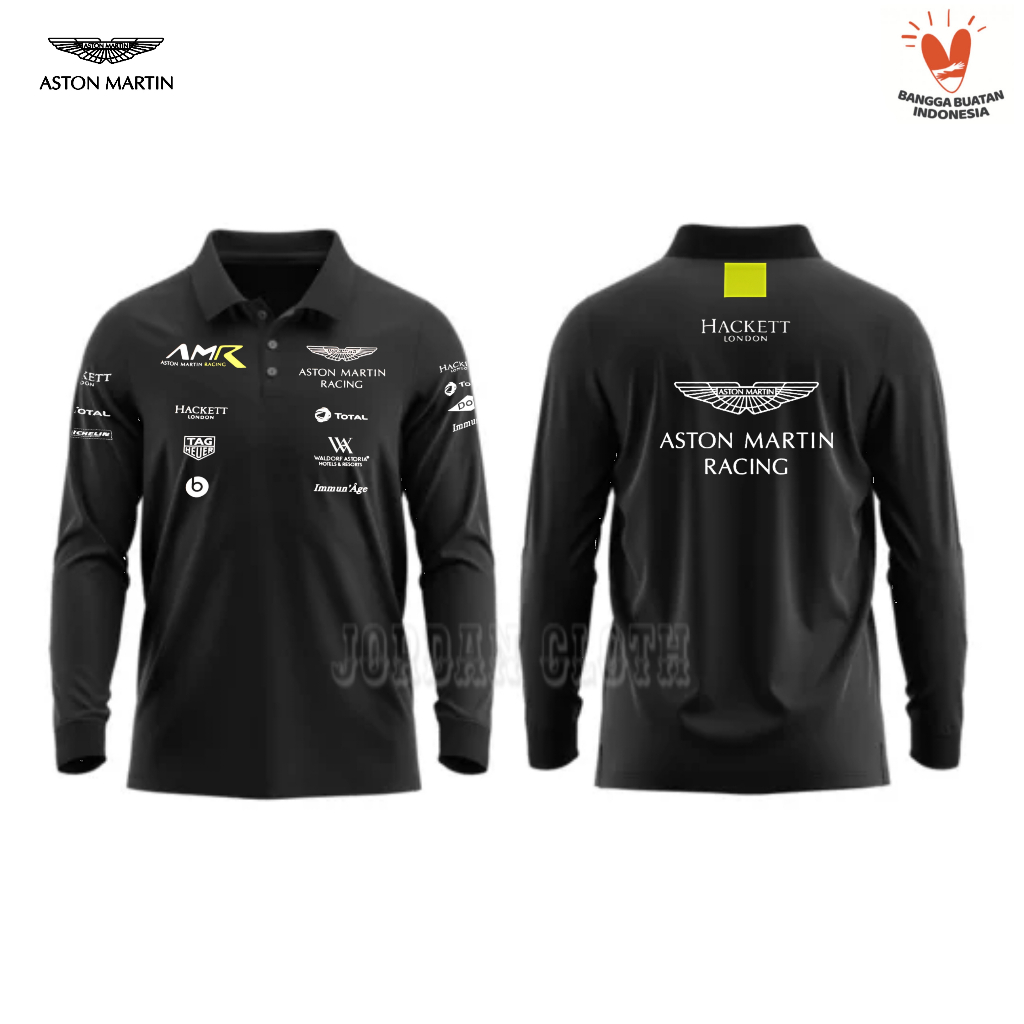 Jual Polo shirt Tshirt Kaos Kerah Lengan Panjang Team AMR Aston Martin ...