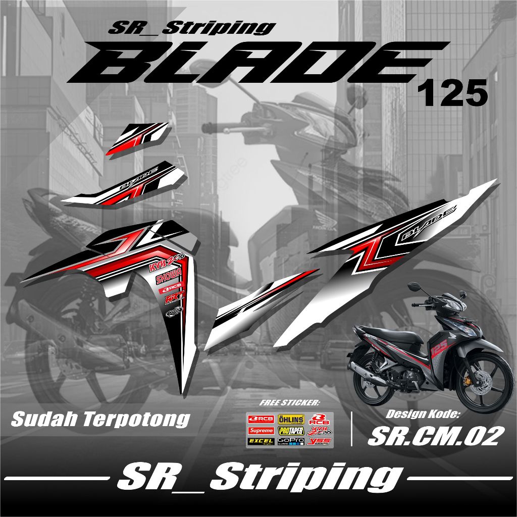 Jual Striping Blade 125 Variasi - Sticker Stiker Variasi Motor Blade ...
